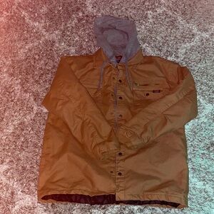 Wrangler Tan Jacket with Gray Hood